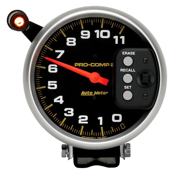 Auto Meter® - Pro-Comp Series 5" Pedestal Tachometer Gauge with Quick Lite & Peak Memory, 0-11,000 RPM