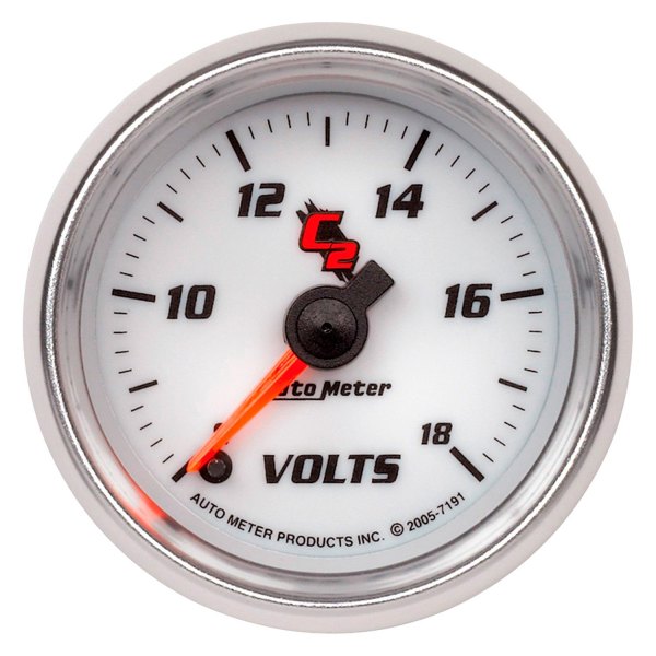 Auto Meter® - C2 Series 2-1/16" Voltmeter Gauge, 8-18V