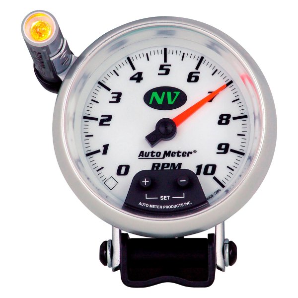 Auto Meter® - NV Series 3-3/4" Pedestal Tachometer Gauge with External Quick-Lite, 0-10,000 RPM