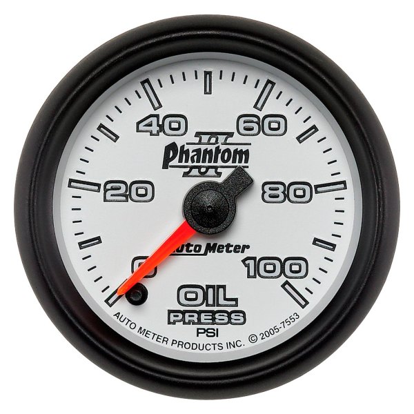 Auto Meter® - Phantom II Series 2-1/16" Oil Pressure Gauge, 0-100 PSI