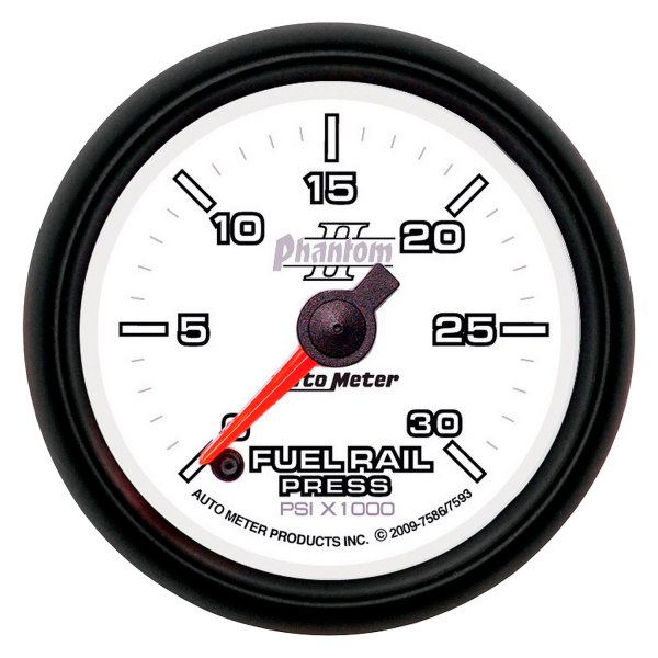 Auto Meter® - Phantom II Series 2-1/16" Fuel Rail Pressure Gauge, 0-30K PSI