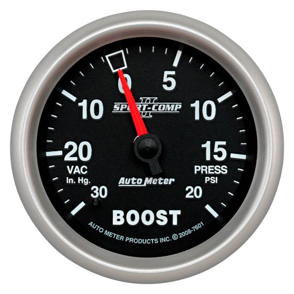 Auto Meter® - Sport-Comp II Series 2-5/8" Boost/Vacuum Gauge, 30 In Hg/20 PSI