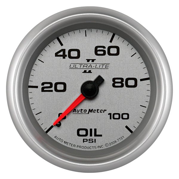 Auto Meter® - Ultra-Lite II Series 2-5/8" Oil Pressure Gauge, 0-100 PSI