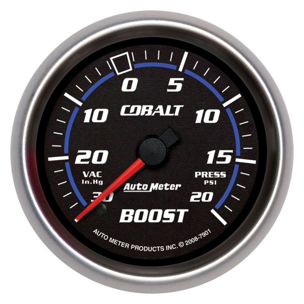 Auto Meter® - Cobalt Series 2-5/8" Boost/Vacuum Gauge, 30 In Hg/20 PSI