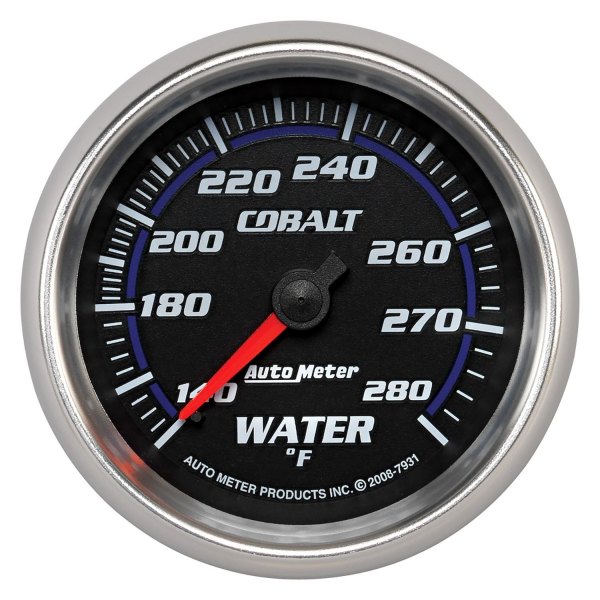 Auto Meter® - Cobalt Series 2-5/8" Water Temperature Gauge, 140-280 F