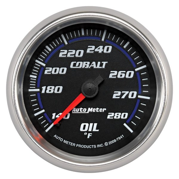Auto Meter® - Cobalt Series 2-5/8" Oil Temperature Gauge, 140-280 F