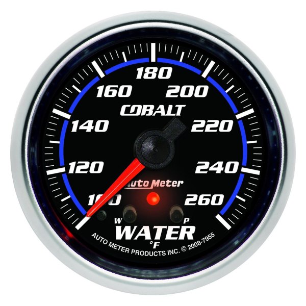 Auto Meter® - Cobalt Series 2-5/8" Water Temperature Gauge, 100-260 F