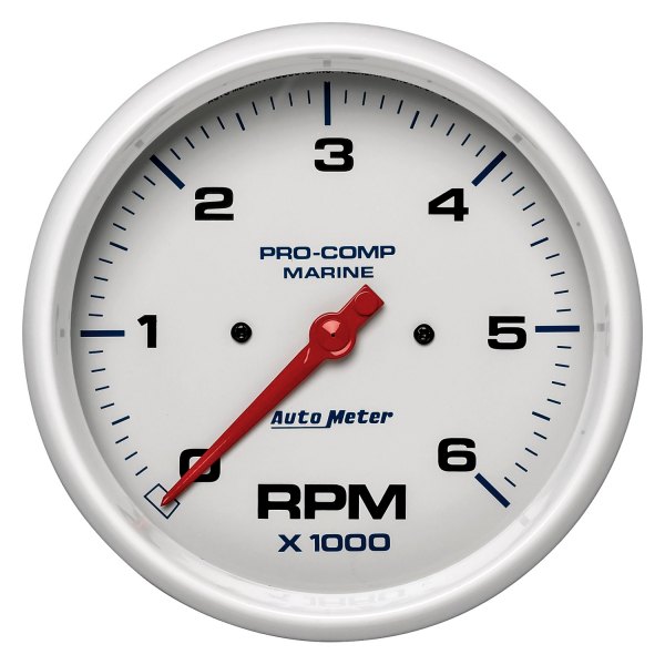 Auto Meter® - Marine White Series 5" In-Dash Tachometer Gauge, 0-6,000 RPM