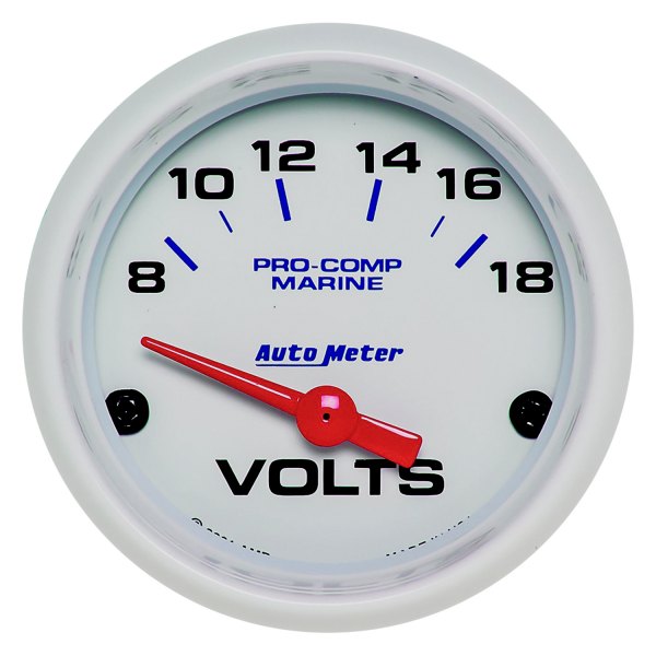 Auto Meter® - 2.06" White In-Dash Mount Voltmeter Gauge