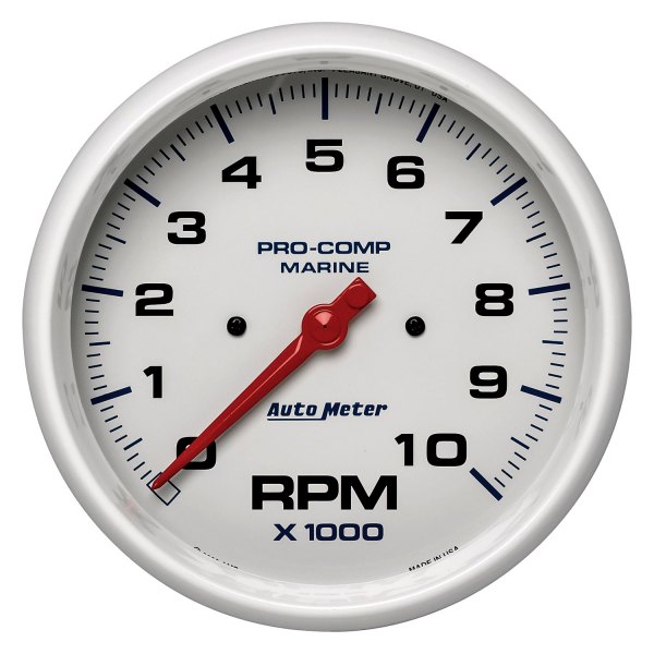Auto Meter® - Marine White Series 5" In-Dash Tachometer Gauge, 0-10,000 RPM