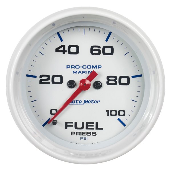 Auto Meter® - Marine White Series 2-5/8" Fuel Pressure Gauge, 0-100 PSI