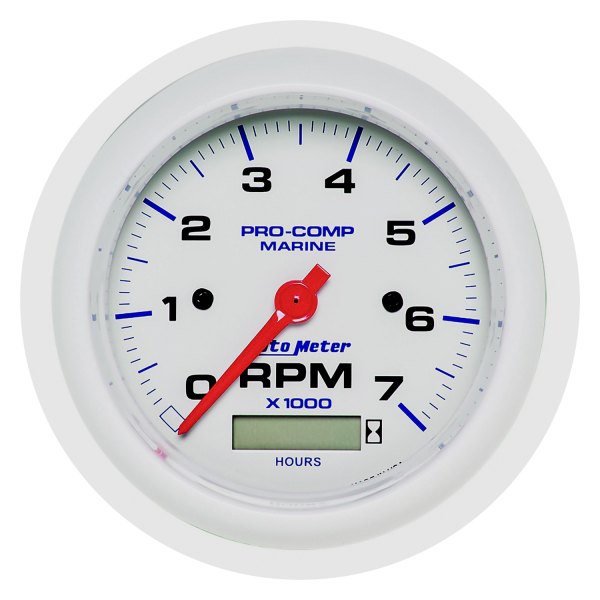 Auto Meter® - 3.37" White In-Dash Mount Tachometer/Hourmeter Gauge