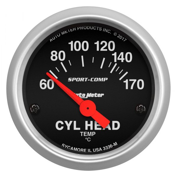 Auto Meter® - Sport-Comp Series 2-1/16" Cylinder Head Temperature Gauge, 60-170 C