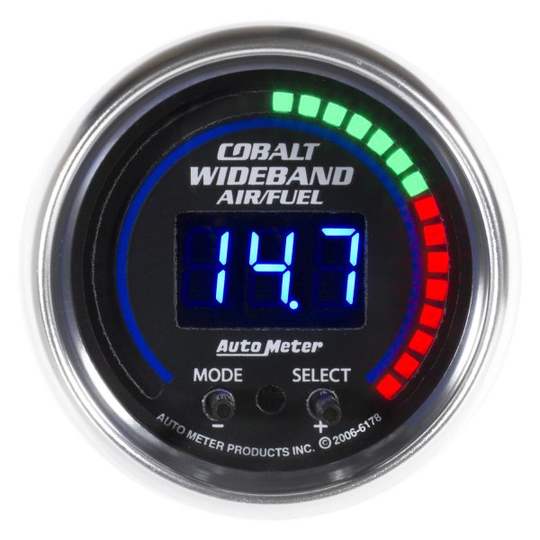 Auto Meter® - Cobalt Digital Series 2-1/16" Wideband Pro Air/Fuel Ratio Gauge, 6:1-20:1 AFR