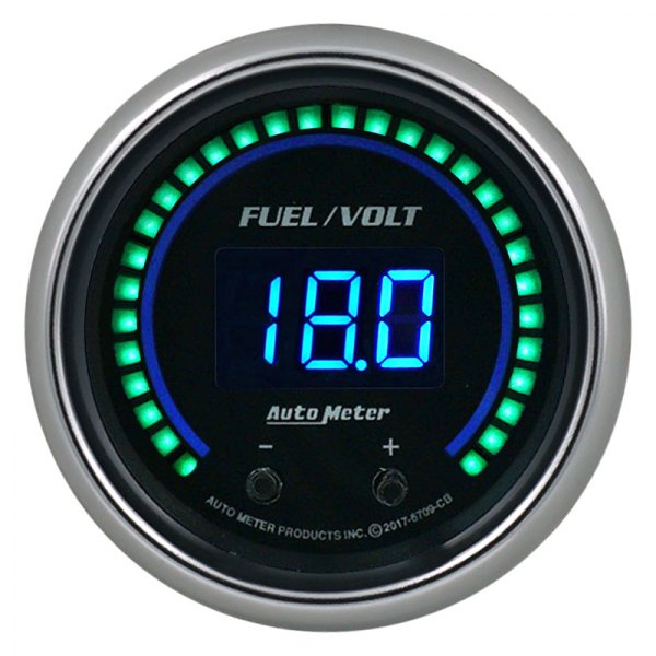 Auto Meter® - Cobalt Elite Digital Series 2-1/16" Fuel Level/Volt Dual Gauge
