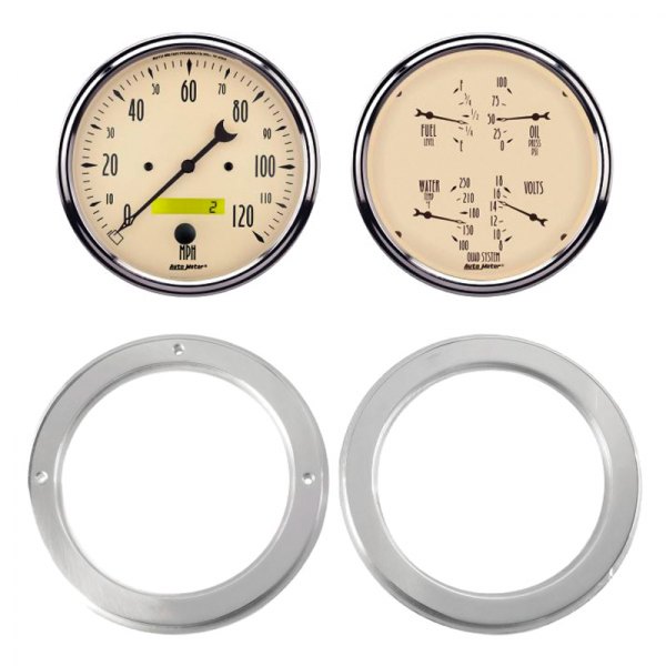 Auto Meter® - Antique Beige Series Quad and Tachometer/Speedometer Gauge
