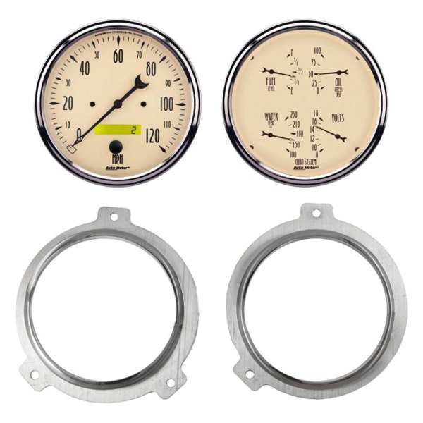 Auto Meter® - Antique Beige Series Quad and Tachometer/Speedometer Gauge