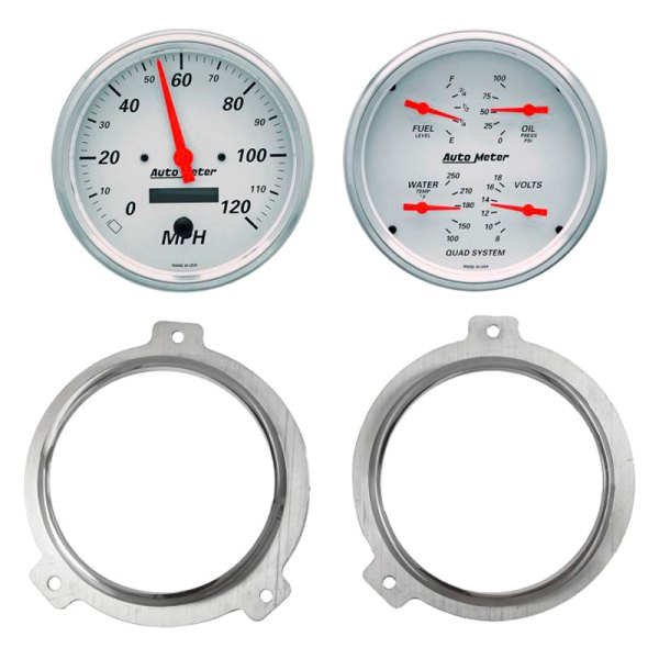 Auto Meter® - Arctic White Series Quad and Tachometer/Speedometer Gauge