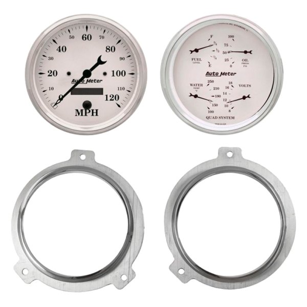 Auto Meter® - Old Tyme White Series Quad and Tachometer/Speedometer Gauge