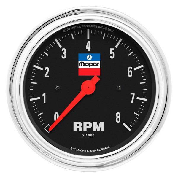 Auto Meter® - Mopar Classic Series 3-3/8" In-Dash Tachometer Gauge, 0-8,000 RPM
