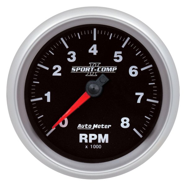 Auto Meter® - Sport-Comp II Series 3-3/8" In-Dash Tachometer Gauge, 0-8,000 RPM