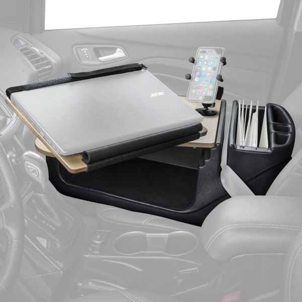 AutoExec® - Reach Front Seat Birch Desk with Built-in Power Inverter and X-Grip Smartphone Mount