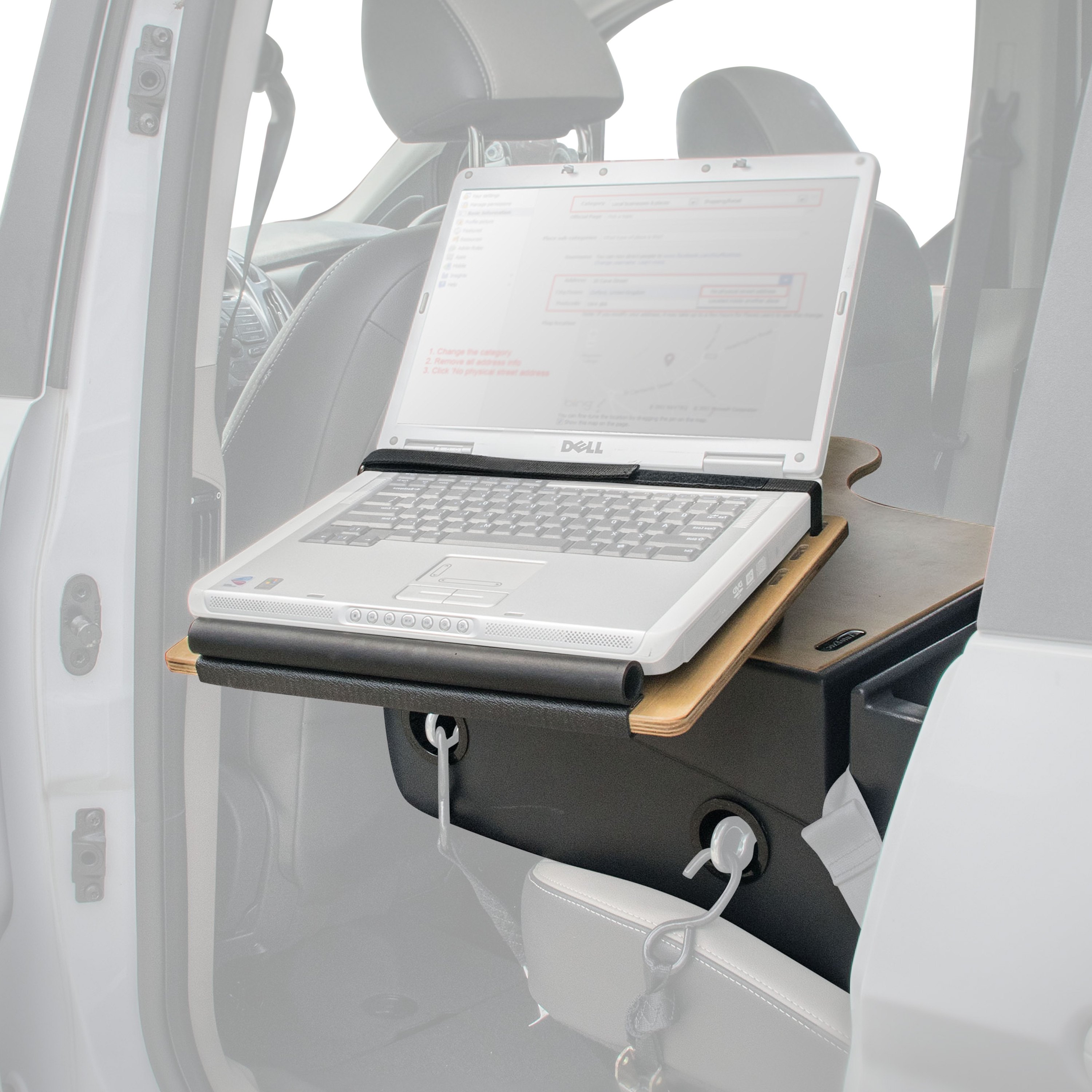 Left Side AutoExec ReachDesk L Elite-01 BS Reach Back Seat Car Desk
