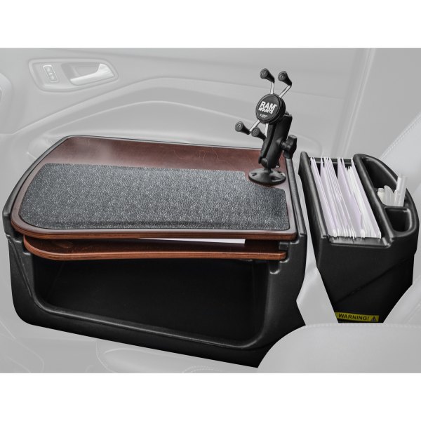 AutoExec® - GripMaster Mahogany Desk with X-Grip Smartphone Mount