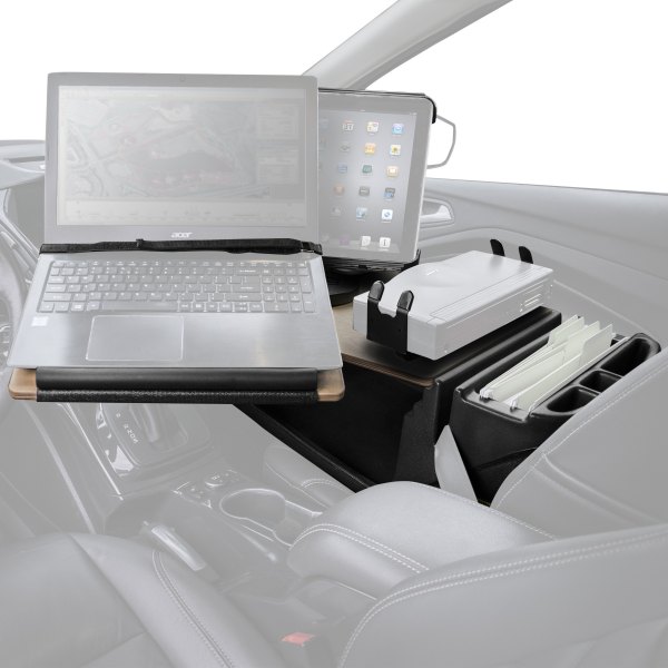 AutoExec® - Reach Front Seat Birch Desk with Built-in Power Inverter, Printer Stand and iPad/Tablet Mount