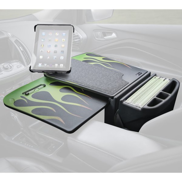 AutoExec® - GripMaster Candy Apple Green Flames Desk with iPad/Tablet Mount