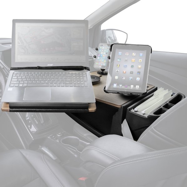 AutoExec® - Reach Front Seat Birch Desk with X-Grip Smartphone Mount and iPad/Tablet Mount