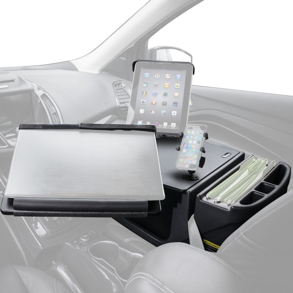 AutoExec® - Reach Front Seat Black Desk with X-Grip Smartphone Mount and iPad/Tablet Mount