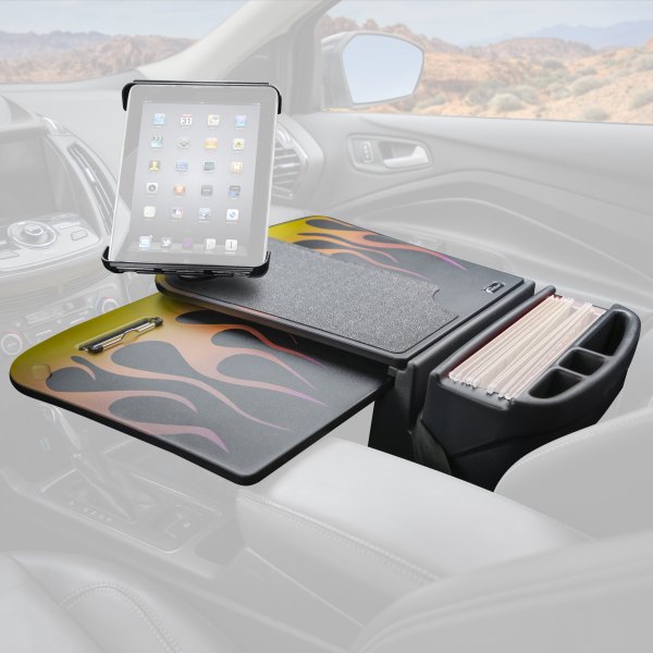 AutoExec® - GripMaster Hot Rod Orange Flames Desk with iPad/Tablet Mount