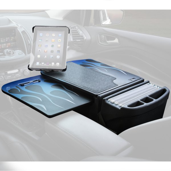 AutoExec® - GripMaster Blue Steel Flames Desk with iPad/Tablet Mount