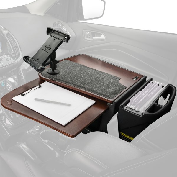 AutoExec® - GripMaster Mahogany Desk with iPad/Tablet Mount