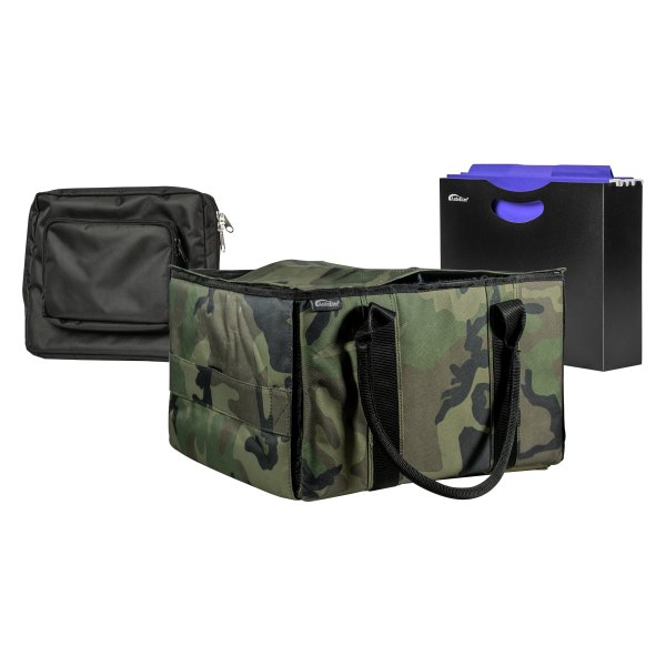 AutoExec® - Green Camouflage File Tote with One Hanging File Holder and One Tablet Case