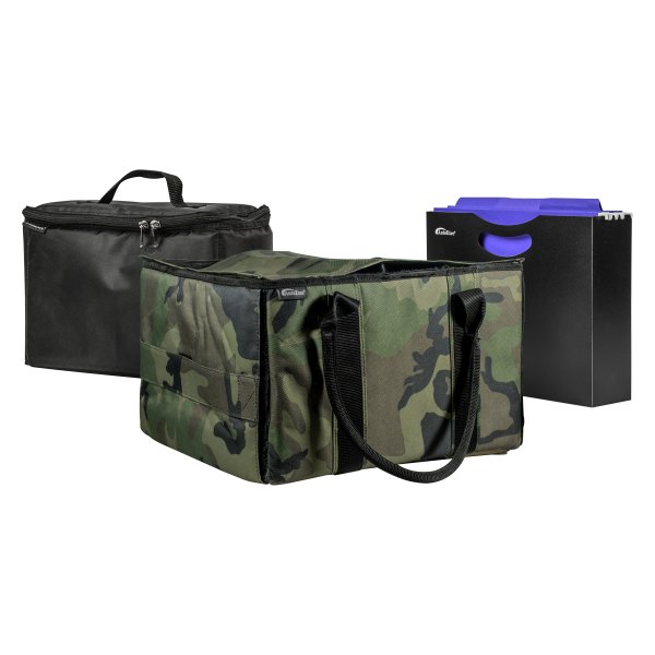 AutoExec® - Green Camouflage File Tote with one Cooler and one Hanging File Holder