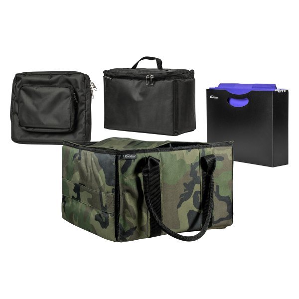 AutoExec® - Green Camouflage File Tote with Cooler Bag, Hanging File Holder and Tablet Case