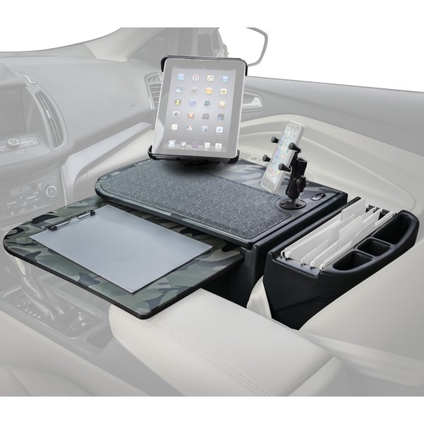 AutoExec® - GripMaster Green Camouflage Desk with X-Grip Smartphone Mount and iPad/Tablet Mount