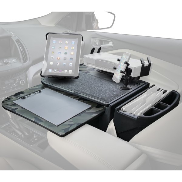 AutoExec® - GripMaster Green Camouflage Desk with X-Grip Smartphone Mount, Printer Stand and iPad/Tablet Mount