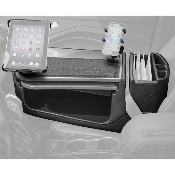 AutoExec® - GripMaster Gray Desk with X-Grip Smartphone Mount and iPad/Tablet Mount