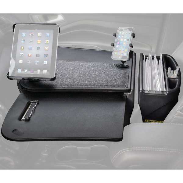AutoExec® - GripMaster Black Desk with X-Grip Smartphone Mount and iPad/Tablet Mount