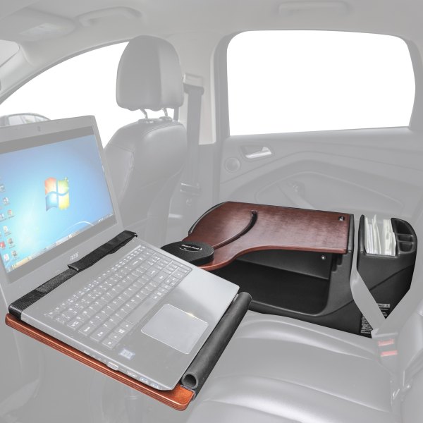 AutoExec® - Reach Rear Seat Mahogany Desk with Built-in Power Inverter