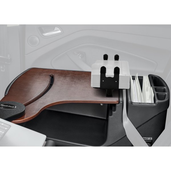 AutoExec® - Reach Rear Seat Mahogany Desk with Built-In Power Inverter and Printer Stand