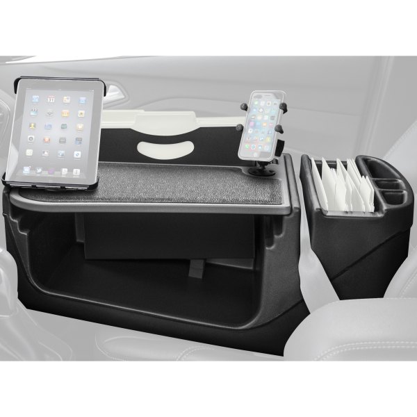 AutoExec® - Filemaster Efficiency Gray Desk with X-Grip Smartphone Mount and iPad/Tablet Mount