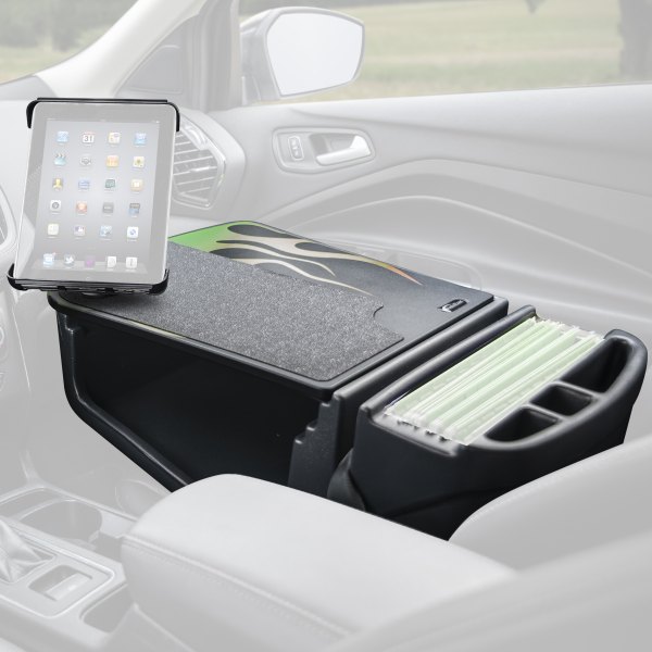 AutoExec® - GripMaster Efficiency Candy Apple Green Flames Desk with iPad/Tablet Mount