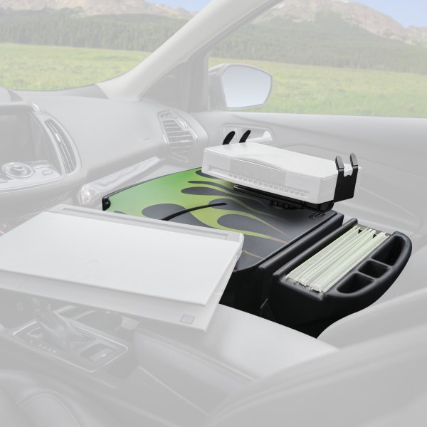 AutoExec® - RoadMaster Candy Apple Green Flames Car Desk with Printer Stand