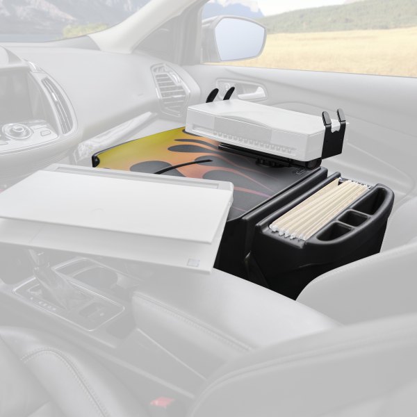 AutoExec® - RoadMaster Hot Rod Orange Flames Car Desk with Printer Stand