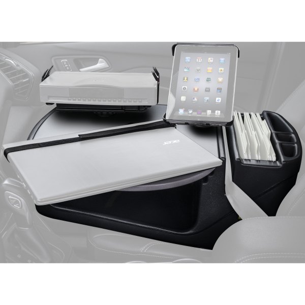 AutoExec® - RoadMaster Gray Car Desk with Printer Stand and iPad/Tablet Mount