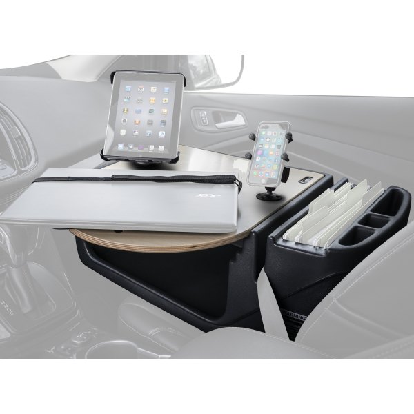 AutoExec® - RoadMaster Birch Car Desk with X-Grip Smartphone Mount and iPad/Tablet Mount